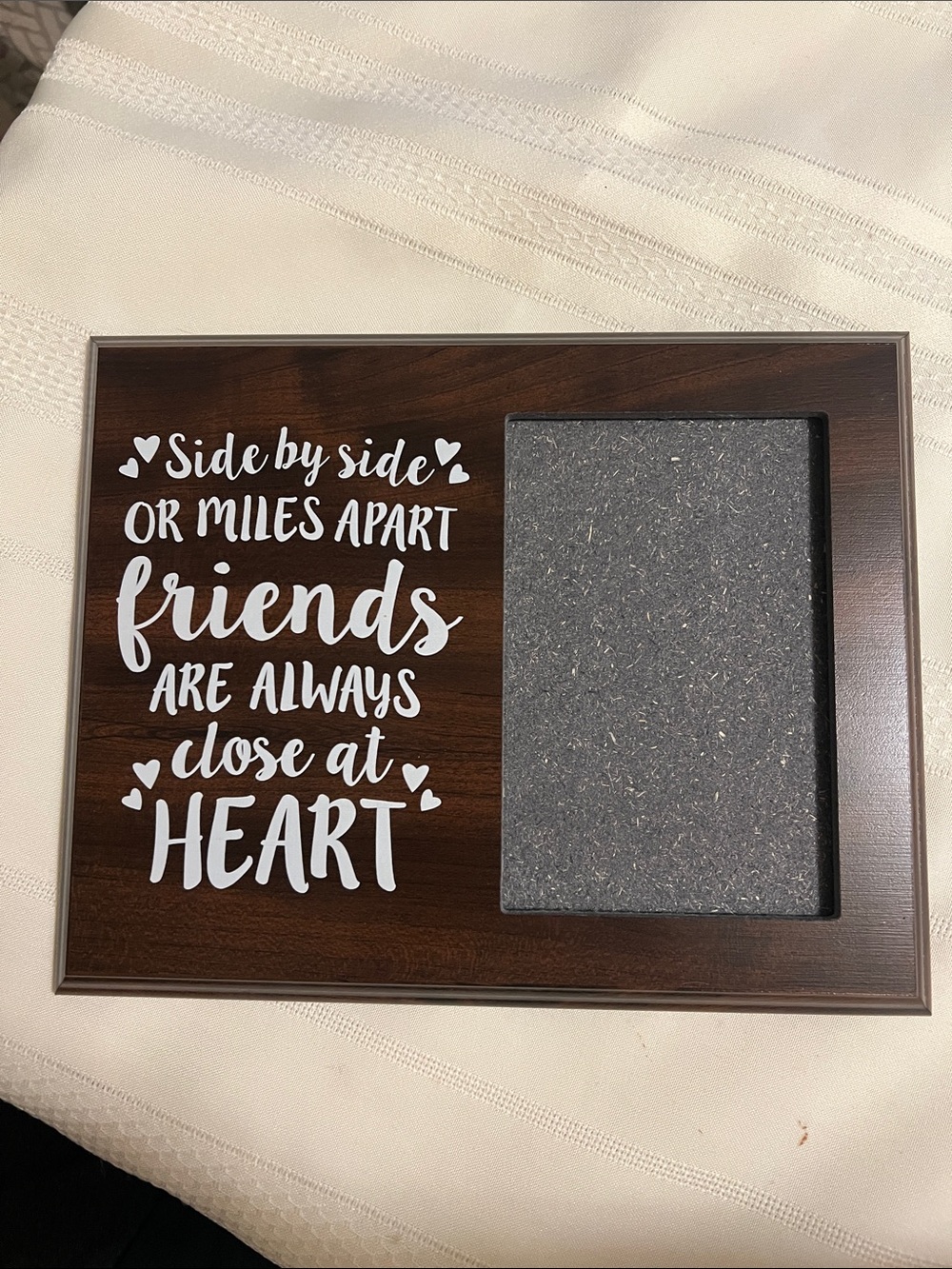 Friends Are Always Close at Heart Brown Wood Photo Frame 4x6 photo